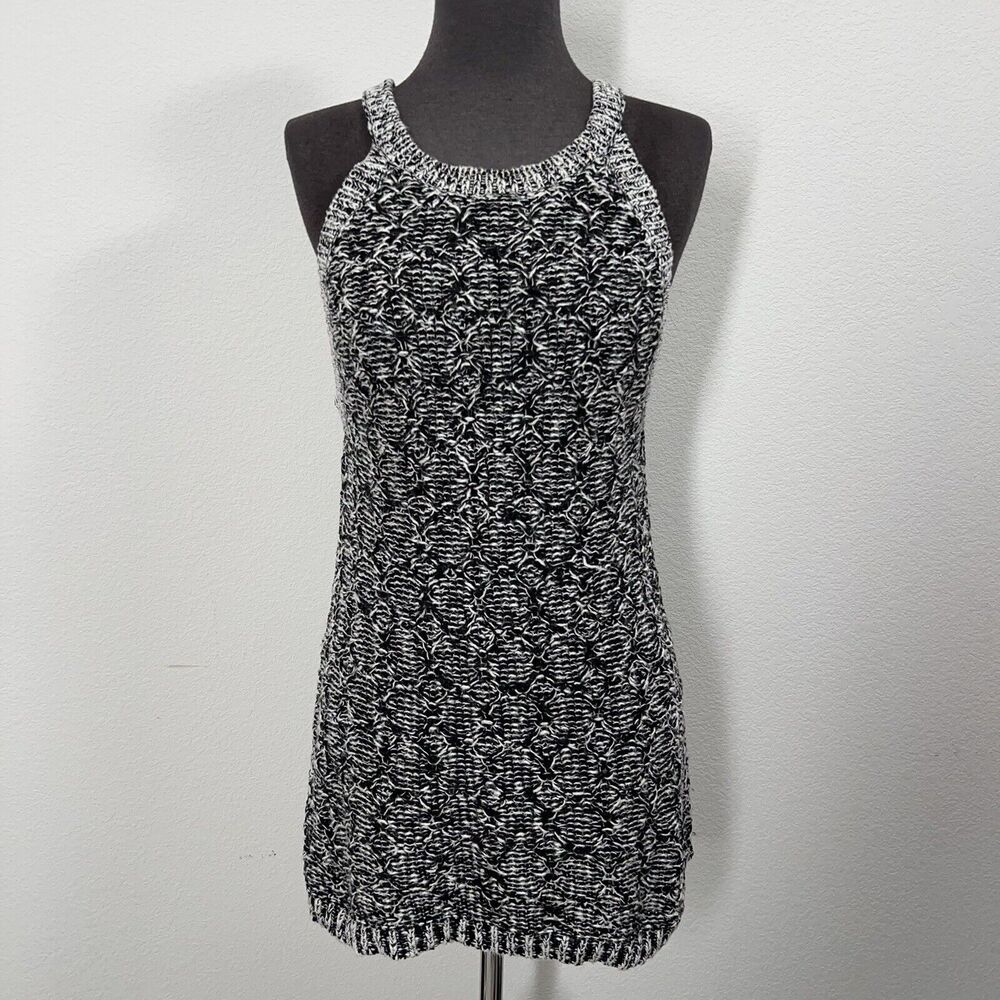 Anthropologie Moth Debusy Marled Sweater Women M Knit Sleeveless Tank Black